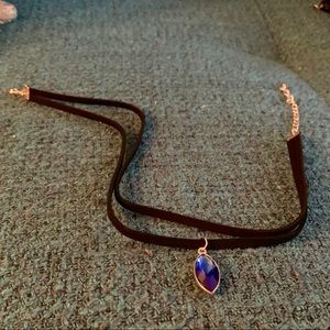 Double strapped choker with Royal blue stone